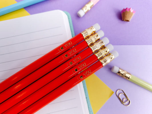 I Love You Valentine's pencil set