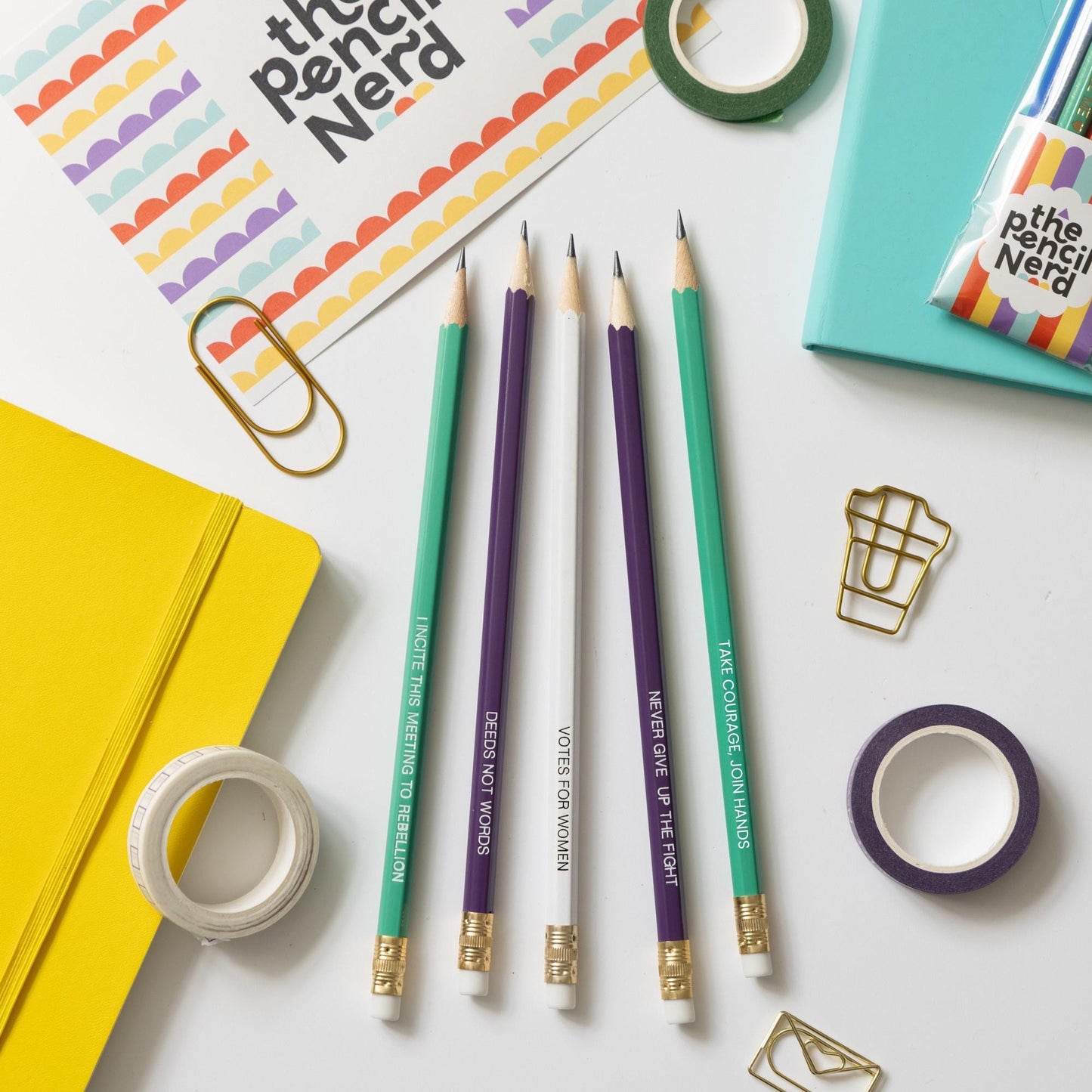 Suffragettes pencil set