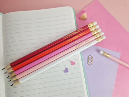 Happy Galentine's Day pencil set