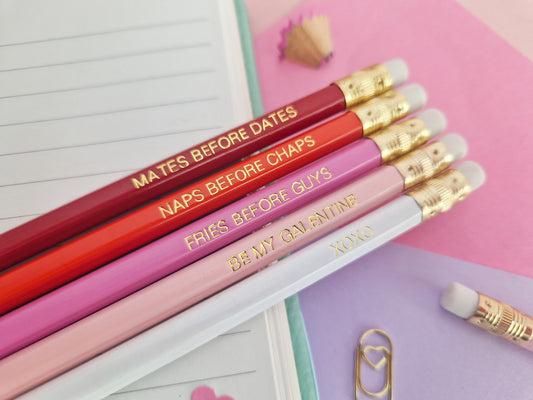 Happy Galentine's Day pencil set