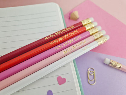 Happy Galentine's Day pencil set