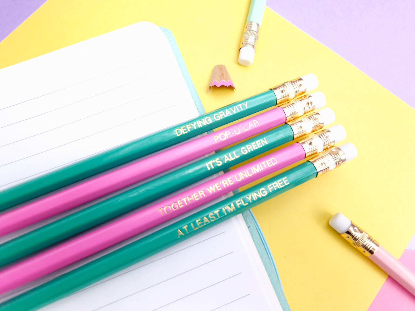 Wicked theatre pencils set, perfect gift for him, her, secret Santa under 10 and any musical theatre fan