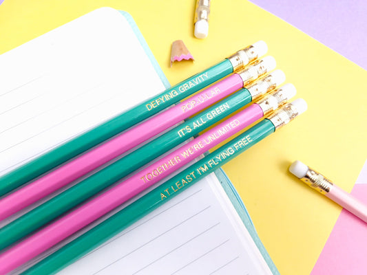 Wicked theatre pencils set, perfect gift for him, her, secret Santa under 10 and any musical theatre fan