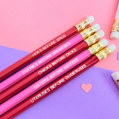 Cheeky Galentine's pencil set
