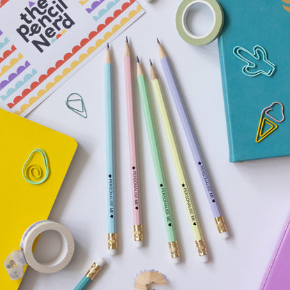 Personalised name pencils — pastel rainbow