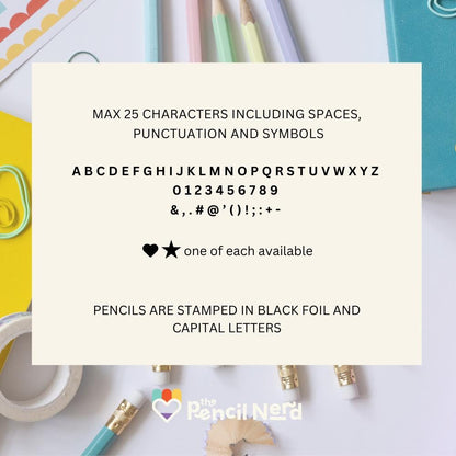 Personalised name pencils — pastel rainbow