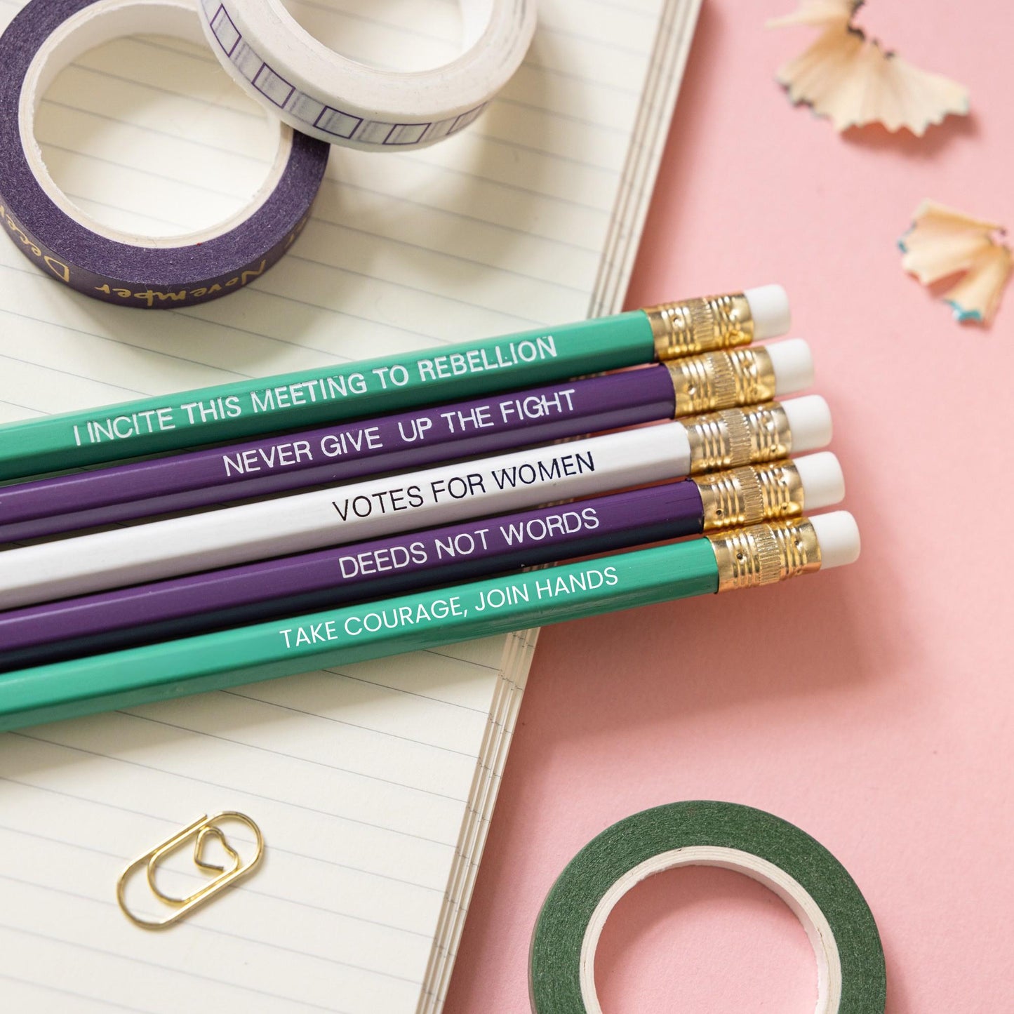 Suffragettes pencil set