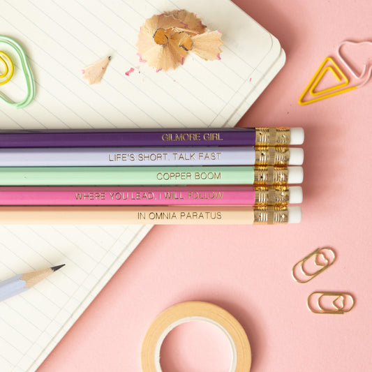 Gilmore Girls Pencils Set: Hand-Stamped TV Show Quotes, Stationery Gift for Autumn