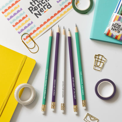 Suffragettes pencil set