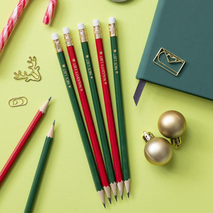 Naughty and Nice list Christmas Pencil Set: Christmas Eve box, Stationery Gift, Party Favours, Stocking Stuffer, Teachers classroom favours