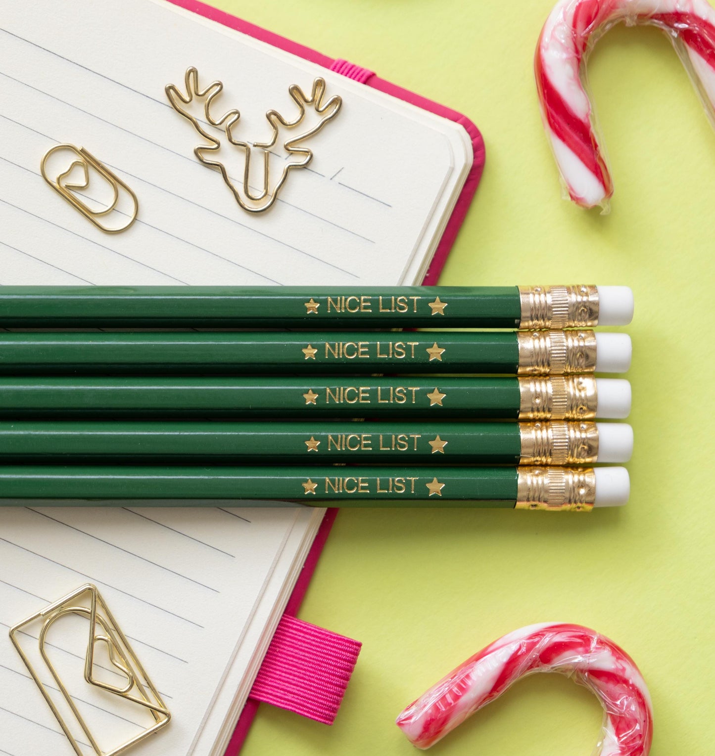 Nice list Christmas Pencil Set: Christmas Eve box, Stationery Gift, Party Favours, Stocking Stuffer, Teachers classroom favours