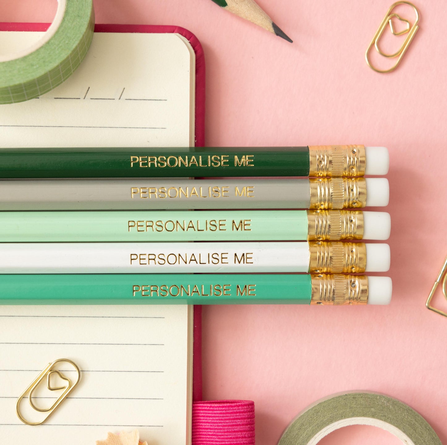 Personalised Name Pencils - Green Tones