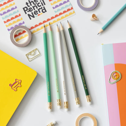 Personalised Name Pencils - Green Tones