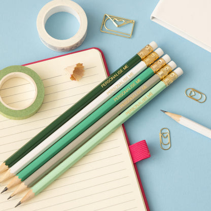 Personalised Name Pencils - Green Tones