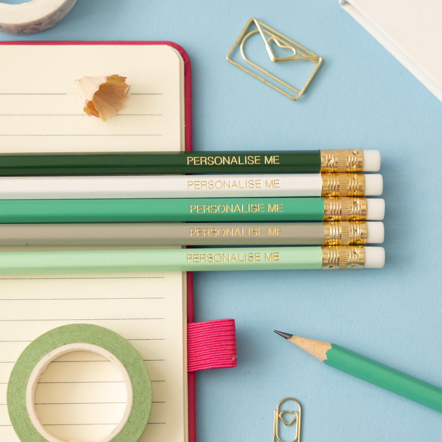 Personalised Name Pencils - Green Tones