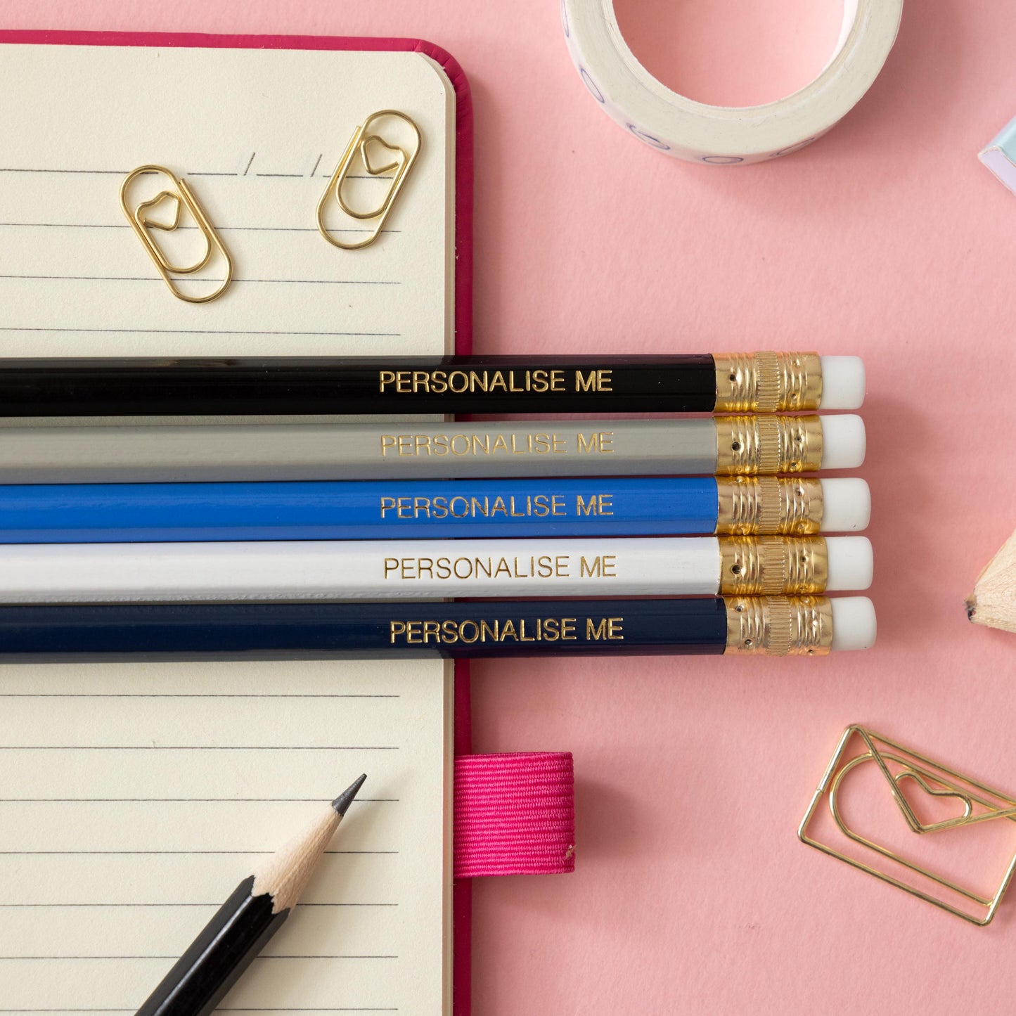 Personalised Name Pencils - Blue grey pencil set